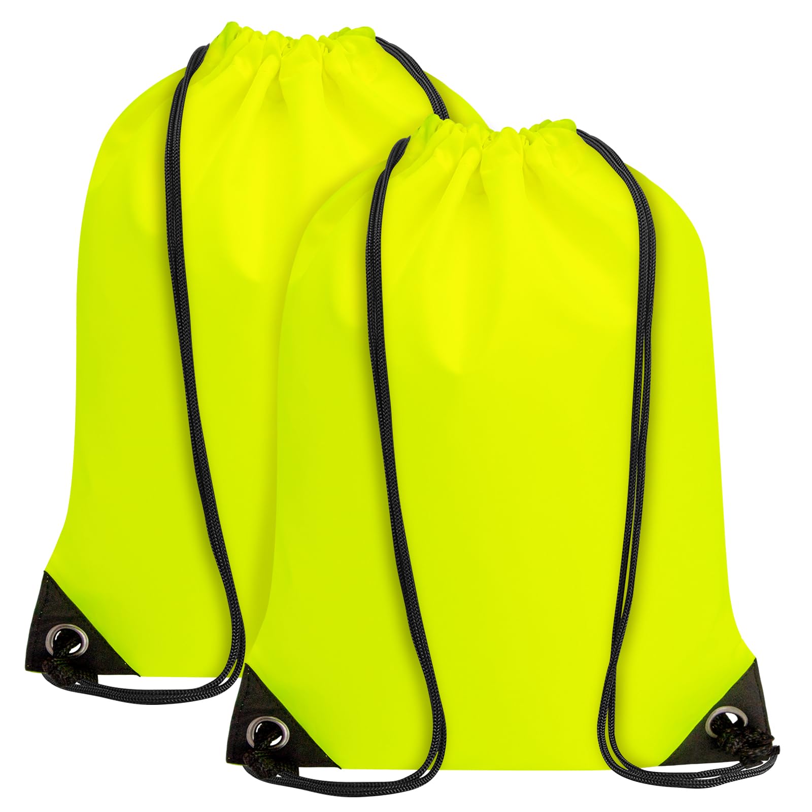 2PCS Drawstring Bags Bulk, String Backpack Bright Yellow HRS10