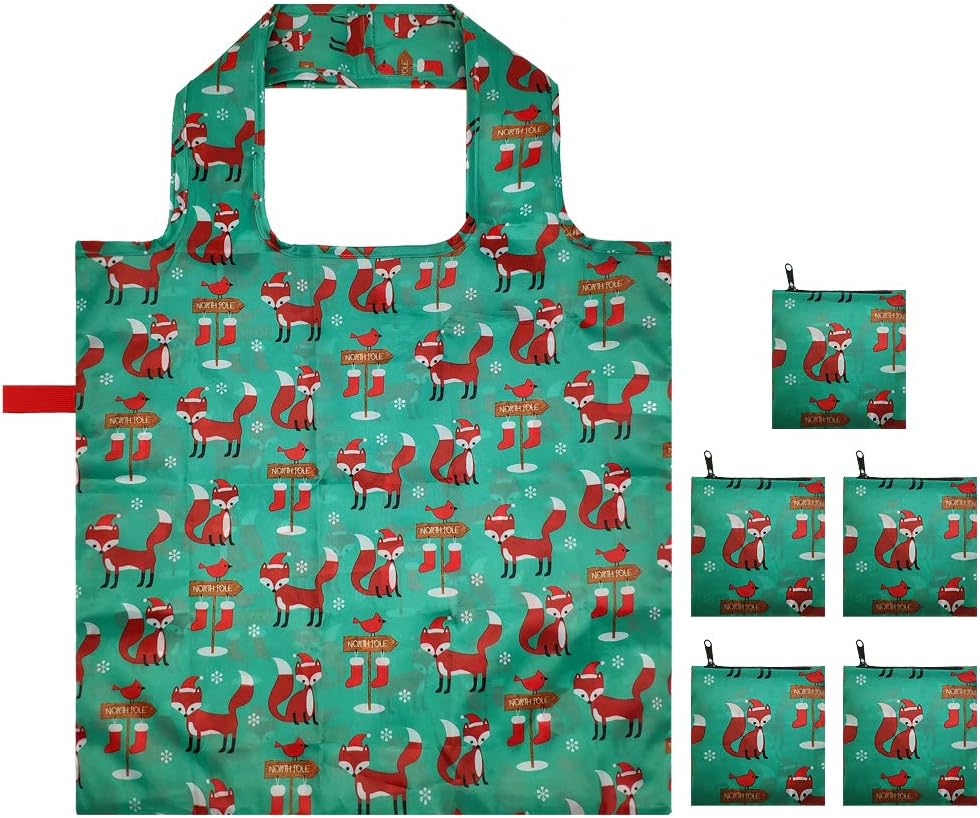 5 Pack Tote Bags Bulk Nylon Bags Cute Fox