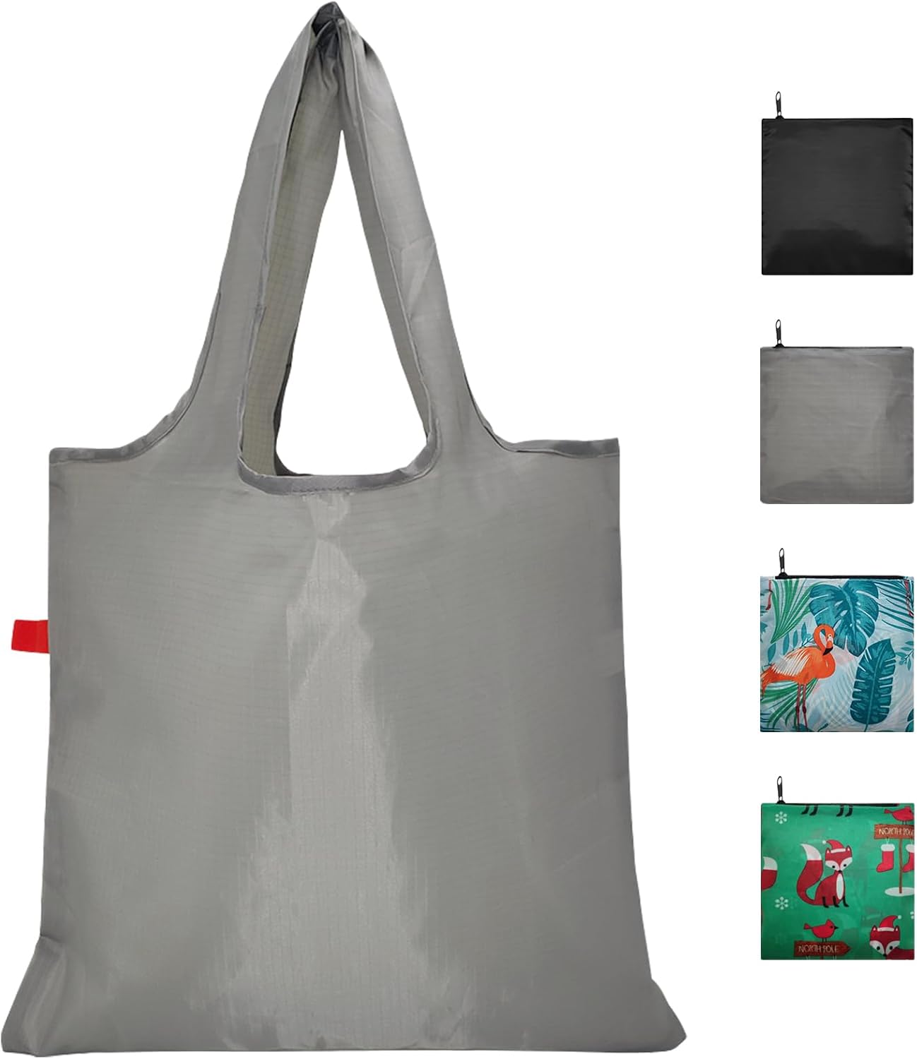 5 Pack Tote Bags Bulk Nylon Bags Grey