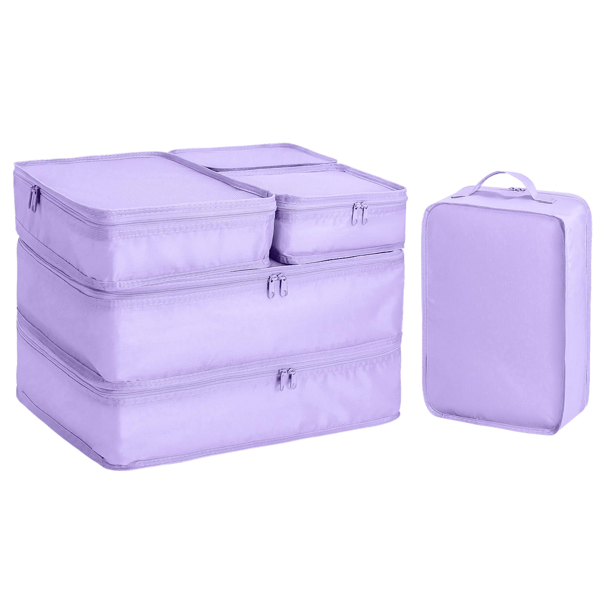 6 Set Travel Packing cubes luggage Organizer Waterproof Shoe Bag Purple HLC019