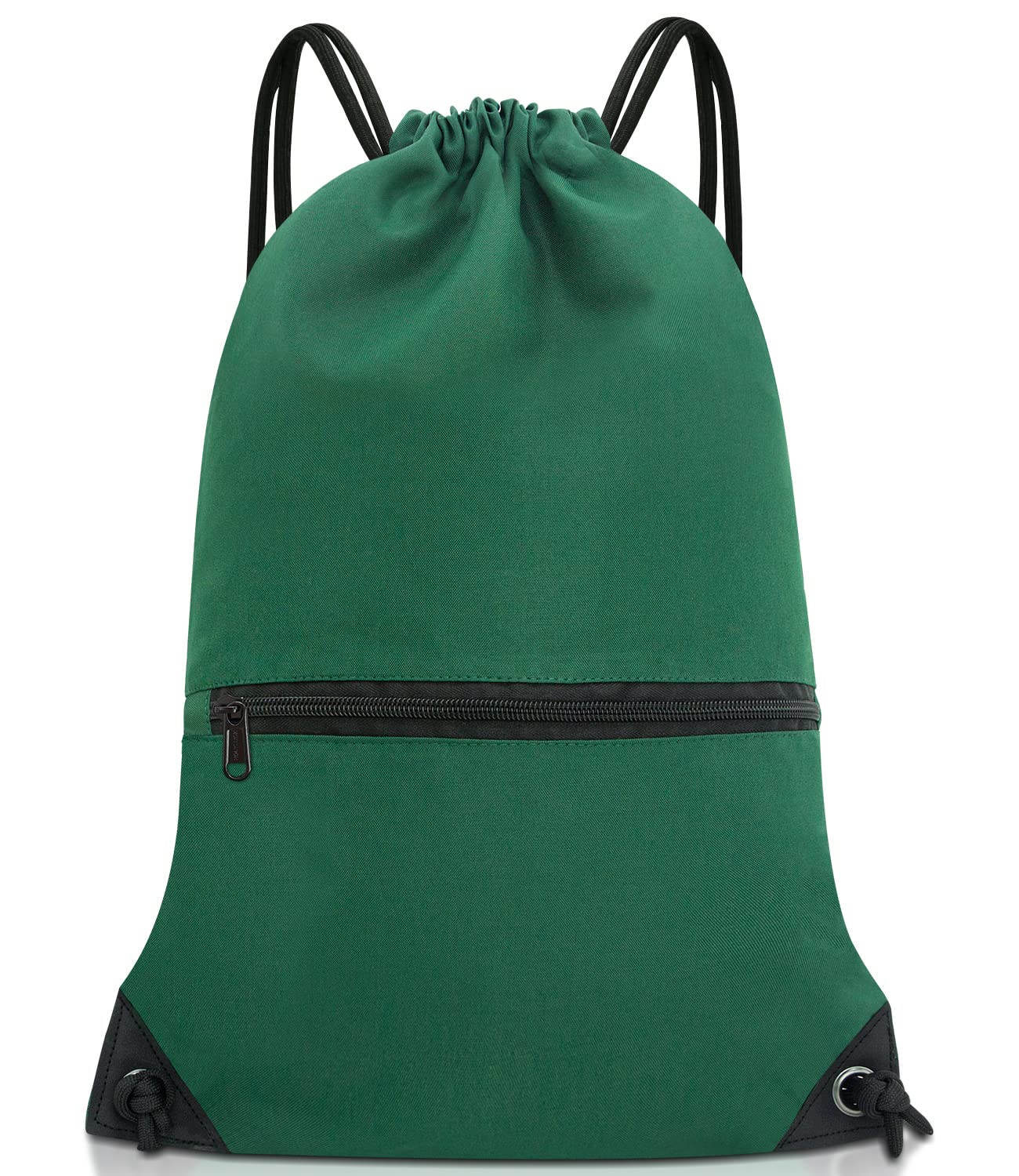 Drawstring Backpack Bag Sport Gym Sackpack Bottle Green HLC001