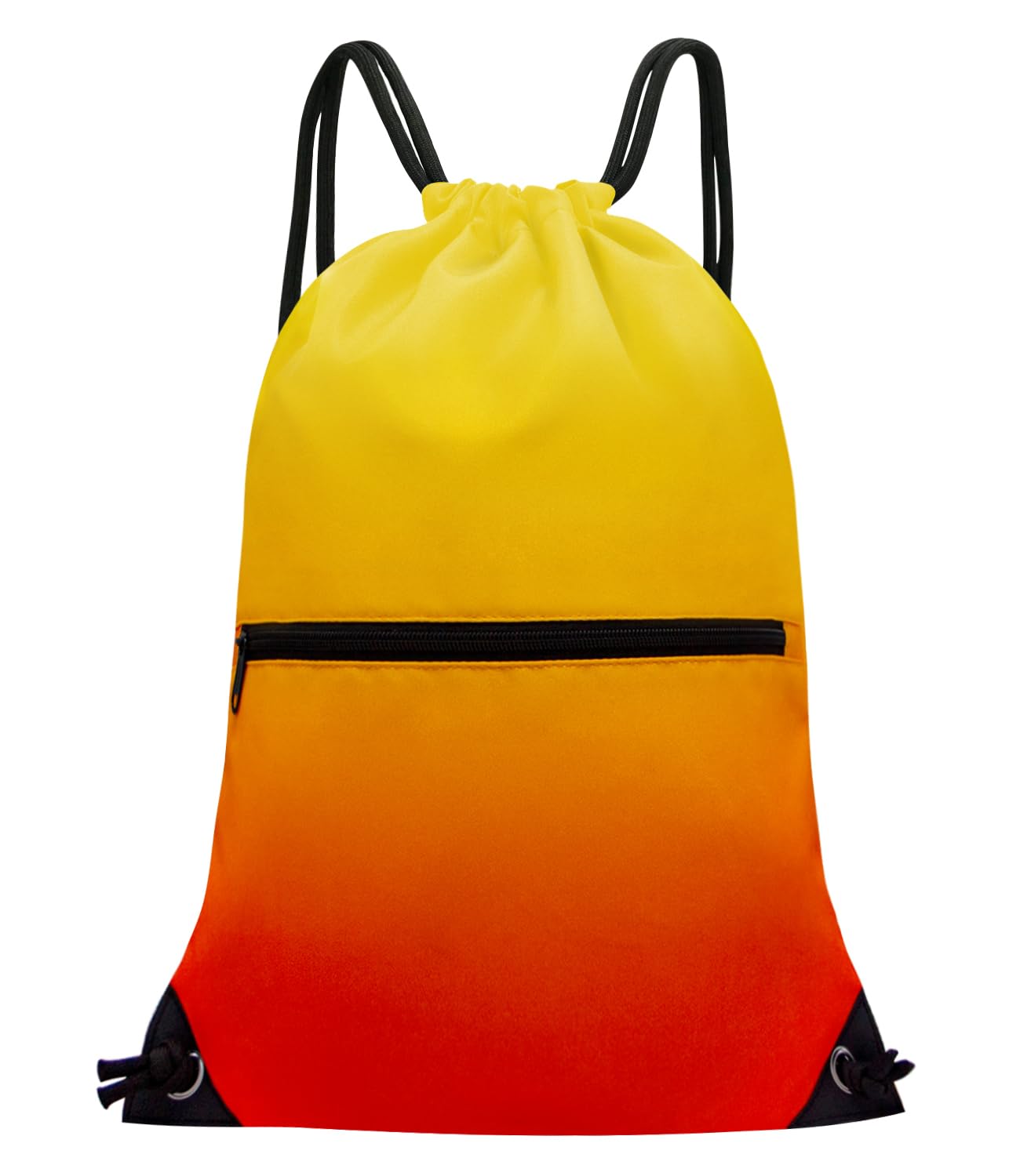 Drawstring Backpack Bag Sport Gym Sackpack Gradient Orange and Yellow HLC001