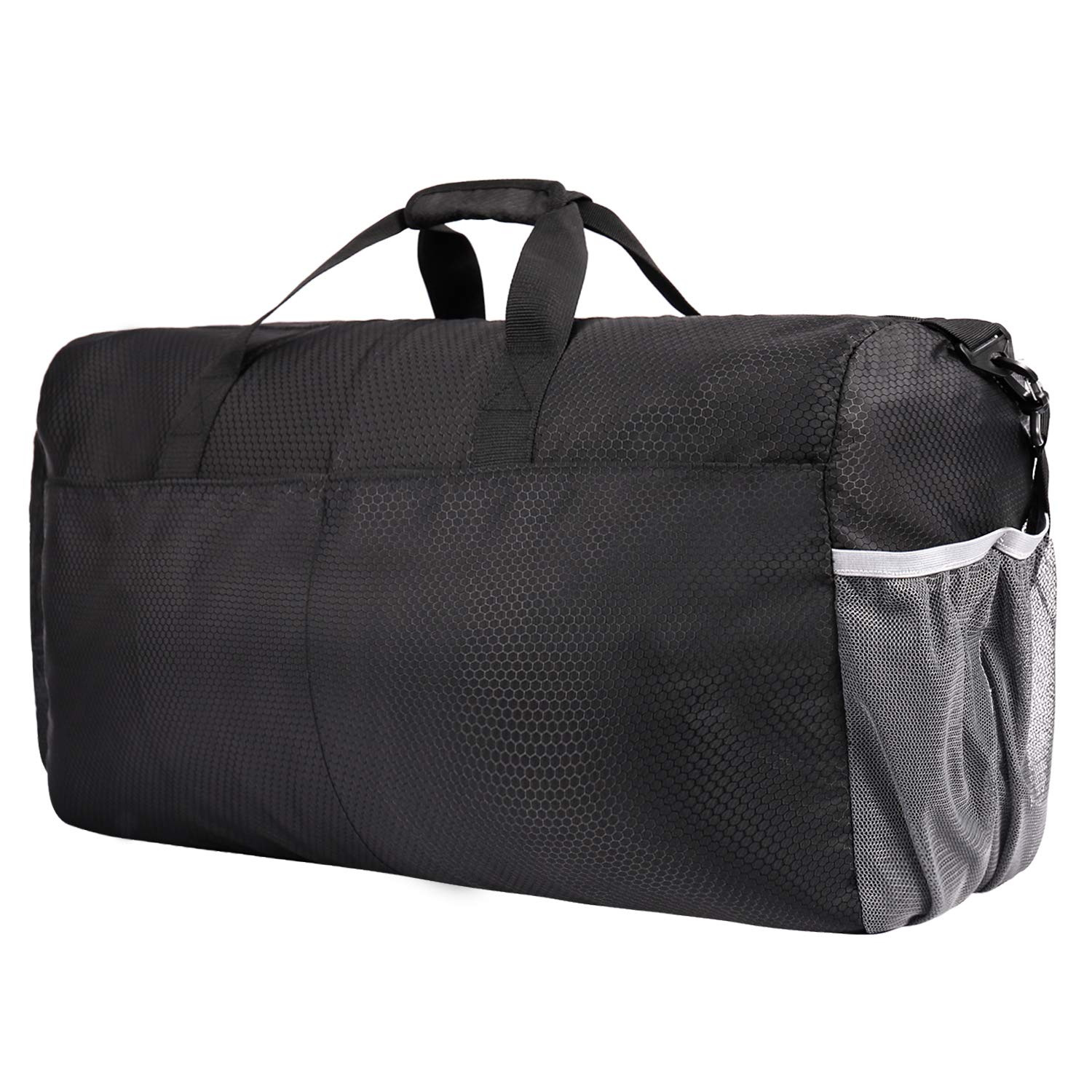 Foldable Travel Duffel Bag for Gym Sports Lightweight Water Repellent & Tear Resistant-black HLC008