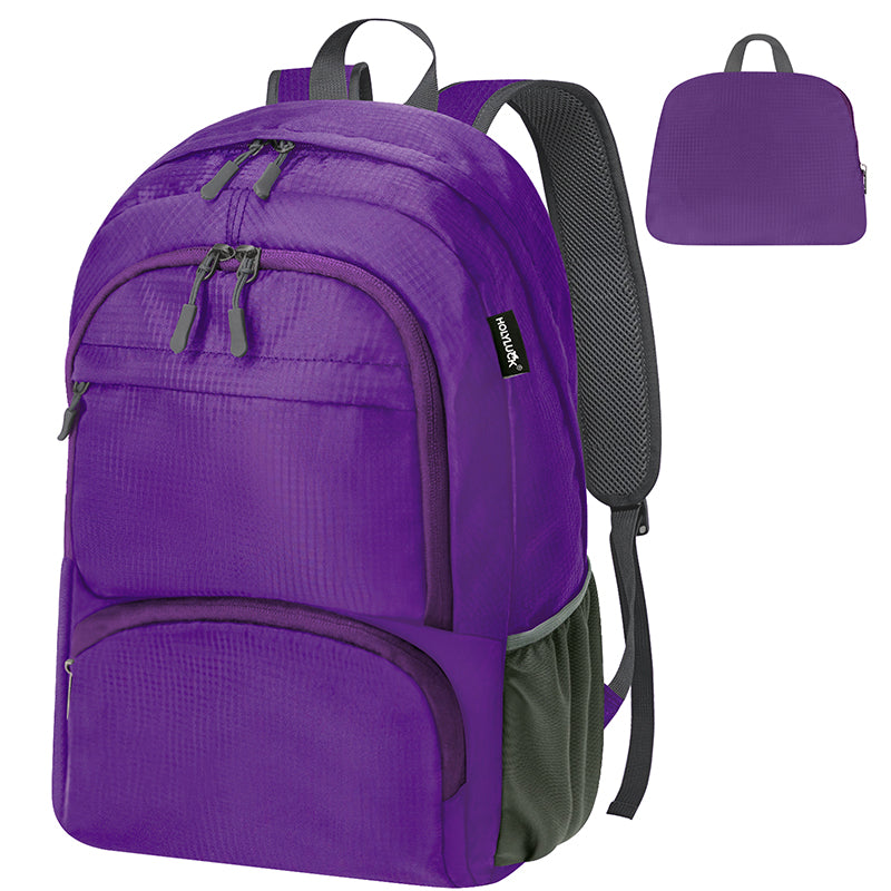 20L lightweight packable Hiking Daypack Foldable Backpack HLC410 Purple