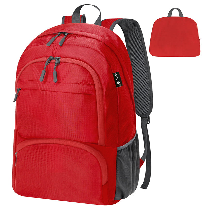 20L lightweight packable Hiking Daypack Foldable Backpack HLC410 Red