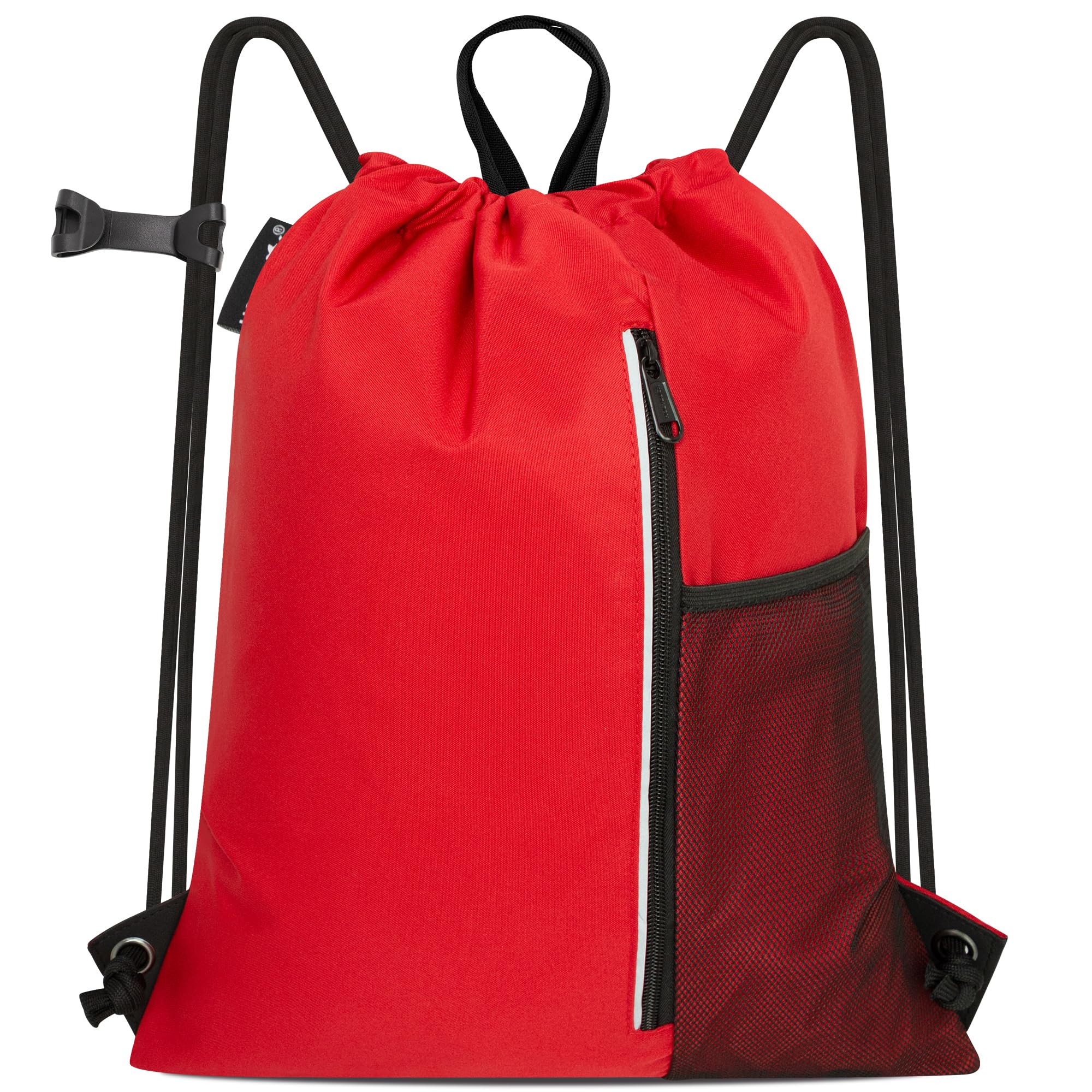 Outdoor Sport Gym Sack Waterproof Drawstring Backpack Bag Red HLC005