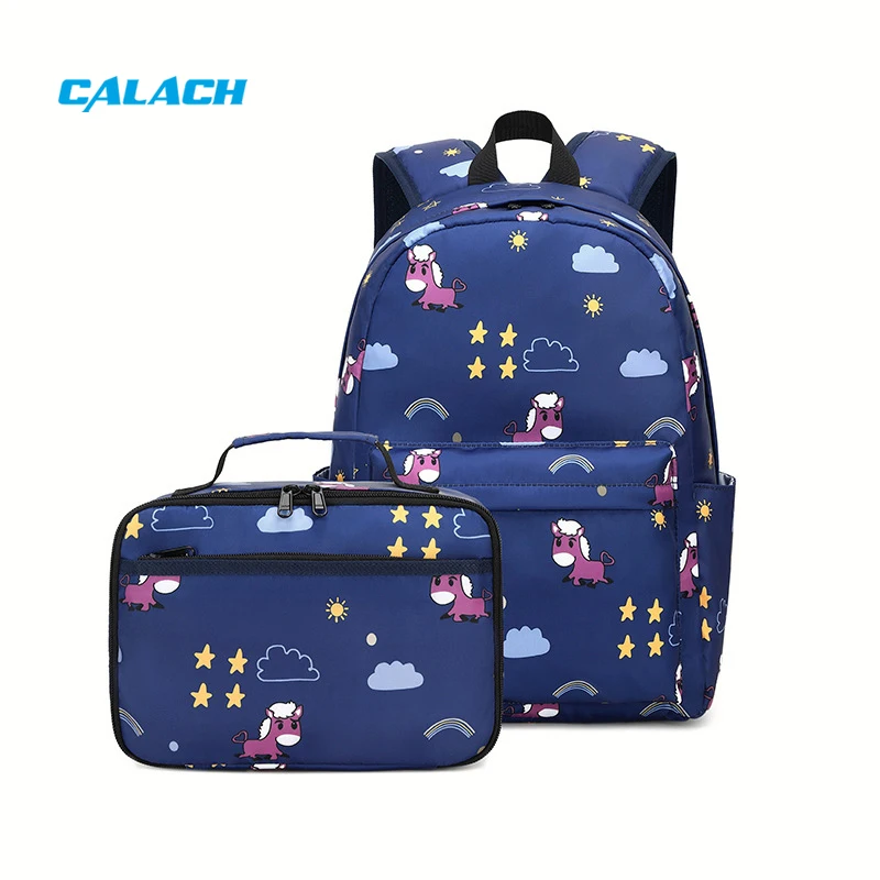 2 in 1 Kids School Bookbags Girls Children School Backpack with Lunch Bag Set School Bag