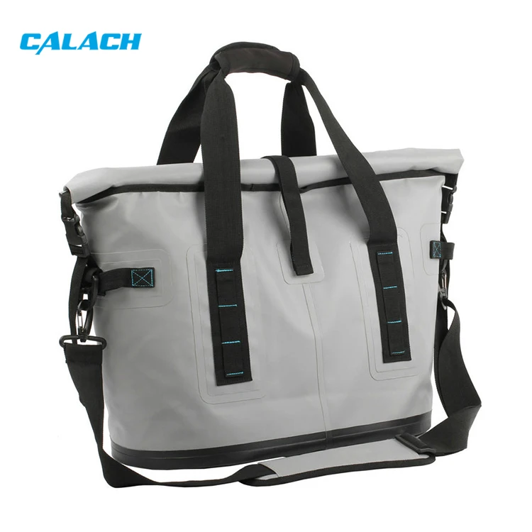 500d Pvc 25l 30cans Gray Insulated Waterproof Soft Tote Nylon 420d Tpu Dry Tote Bag for Outdoor Travel Camping Lunch