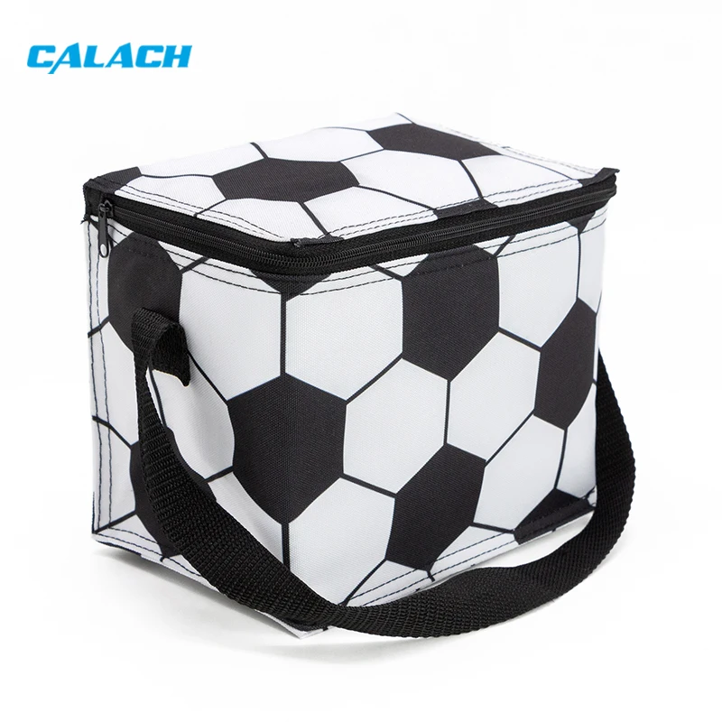 600d Polyester Football Printing Tote Custom Sublimation Cooler Bag Food Cooler Bags Insulated Thermal Lunch Bag