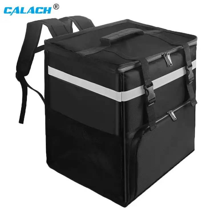 Calach Reusable Thermal Delivery Backpack Food Bike Delivery Take Out Camping Travel Picnic Delivery Bag for Hot and Cold