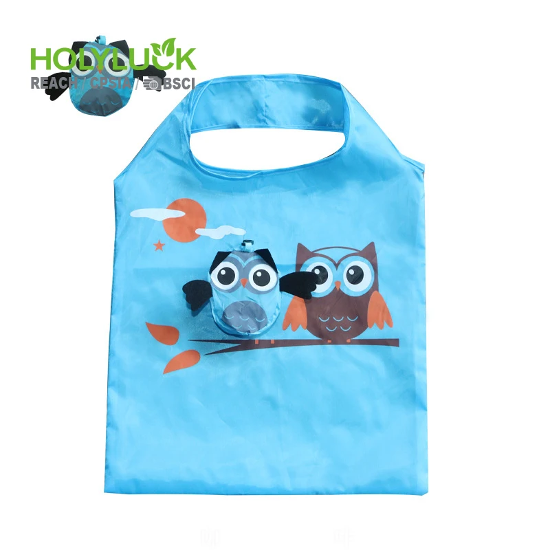 Custom Full Print Cute Animal Shape Reusable Folding Shopping Bag Portable Recycle Foldable Grocery Tote Bag