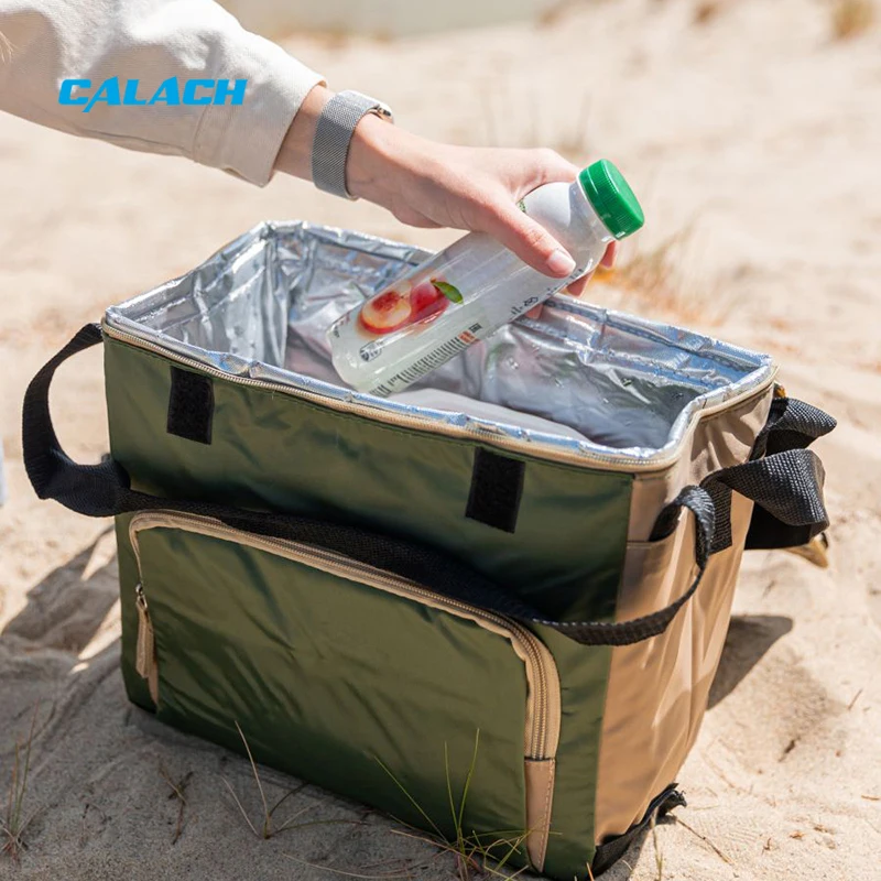 Custom Green Waterproof Large Hot and Cold Lunch Cooler Bag for School Kids Strong Picnic Insulated Adult Lunch Bag