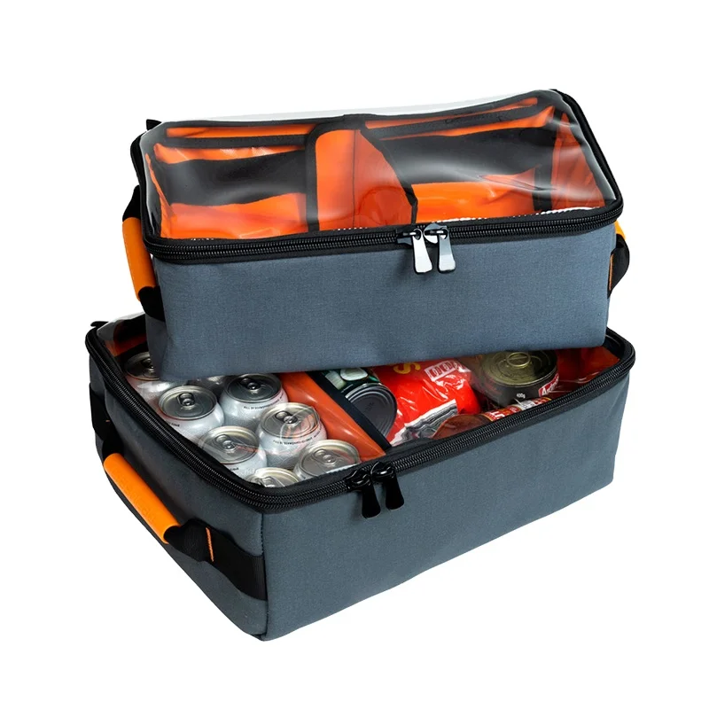 Custom Logo Outdoor Durable Camp Canvas Storage Drawer Bags 4x4 Top Clear Camping Storage Bag with Handles Pvc Lining Camping