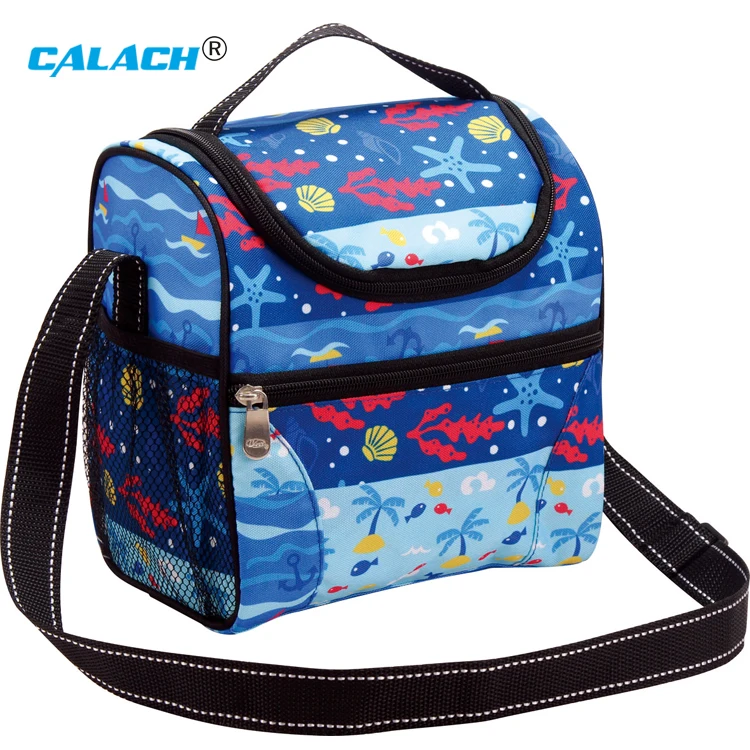 Custom Logo Waterproof Shoulder Lunch Cooler Bag Back to School Canvas Commercial Cooler Lunch Bag for Kids