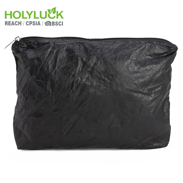 Custom Printing Waterproof Tyvek Pouch Lightweight Makeup Wet Dry Black Tyvek Beach Bag