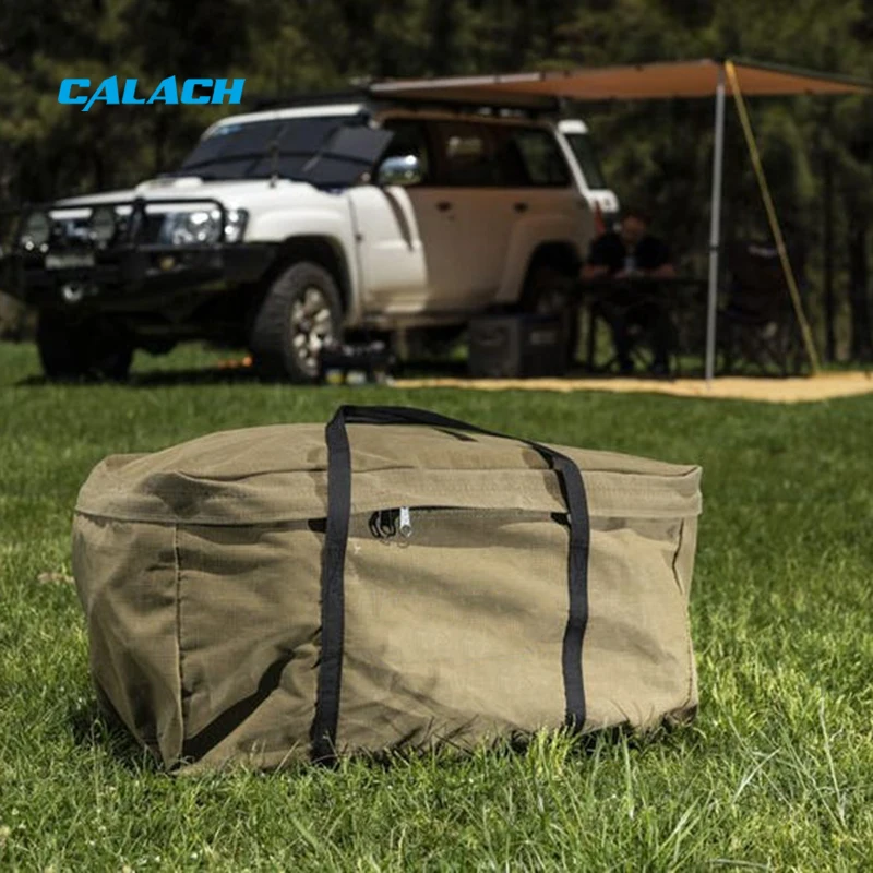 Custom Reinforced Handles Camping Grill Bag 400gsm Heavy-Duty Canvas Camp Bag