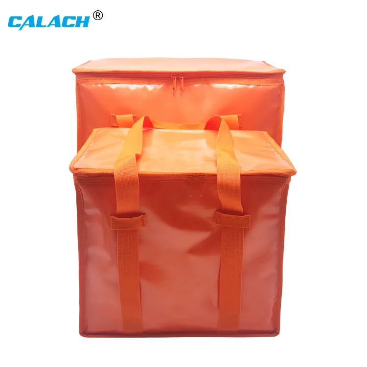 Custom logo Label Sticker Good Thermal Bags Hot Food Pizza Insulated 2pc Food Delivery Bag Set for Food Delivery