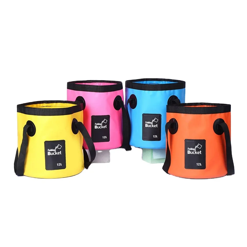 Custom logo Large Capacity 10l 20l Portable Foldable Fishing Bucket Outdoor Picnic Folding Camping Water Bucket