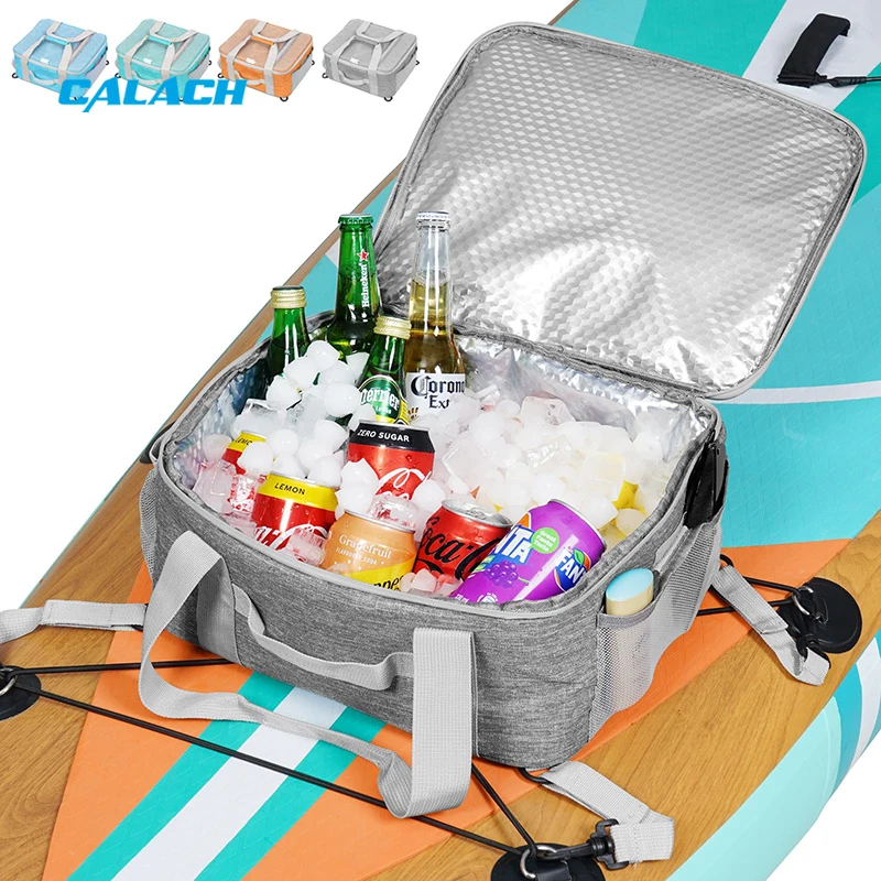 Customized Food Aluminum Foil Deck Paddle Board Cooler Bag Water-resistant Insulated Kayak Lunch Bag Cooler Bag with Mesh Pocket