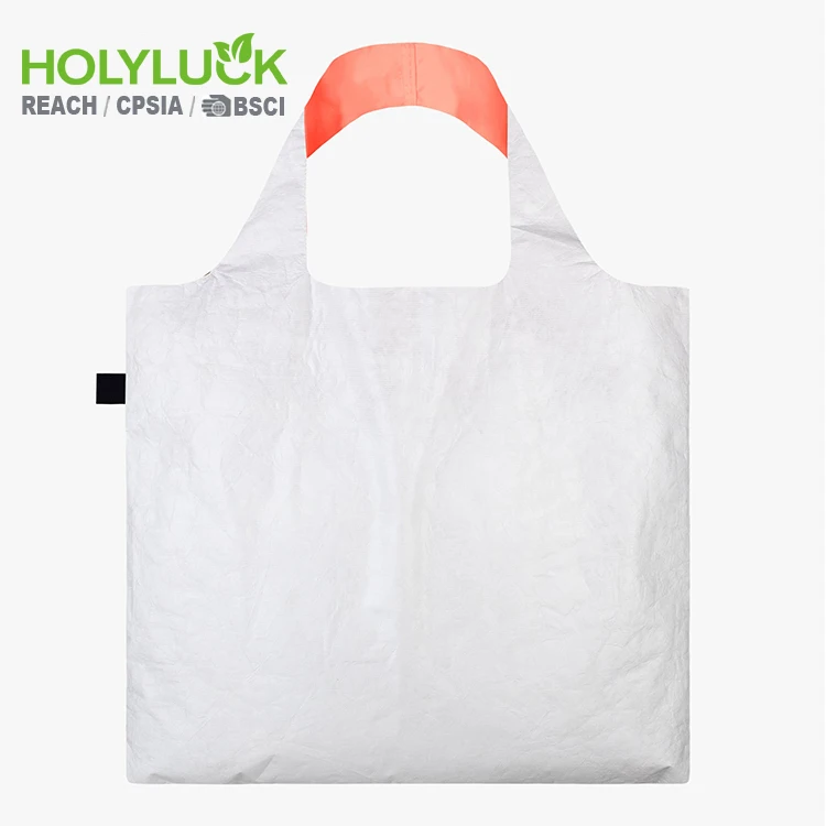 Designer Lightweight Neon Dark Orange Eco-friendly Dupont Tyvek Shopping Bag Classic Design Waterproof Foldable Tyvek Tote Bags
