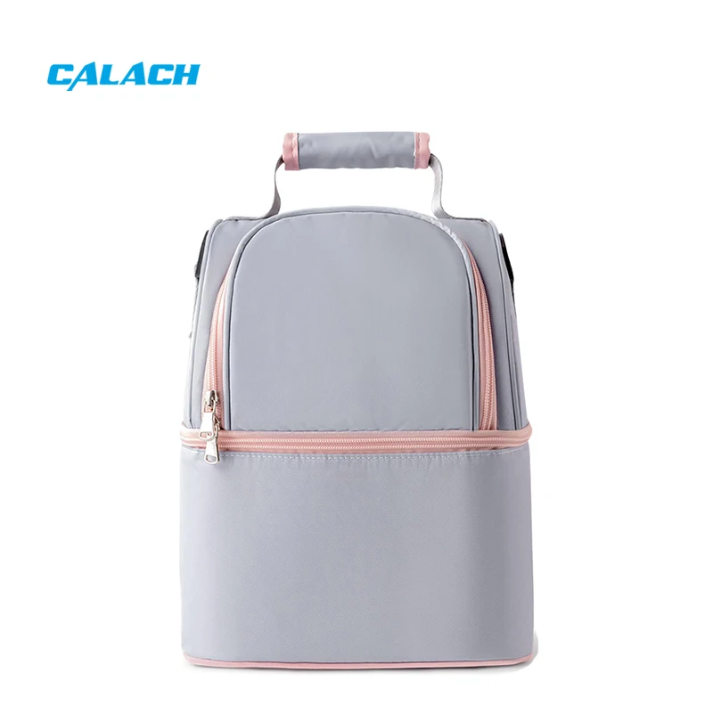 Double Layer 6 Bottles Breastmilk Cooler Thermal Insulated Bag Breast Pump Bag for Nursing Mother