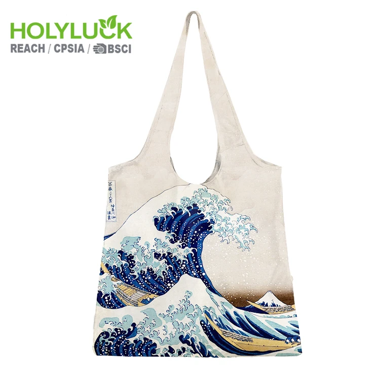 Eco Friendly Grs Certificated Recycled Material Polyester Fabric 210d Custom logo Foldable Polyester Shopping Bag