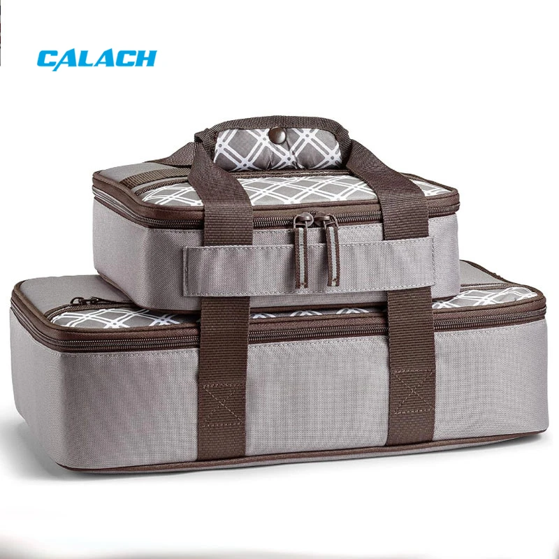 Expandable Portable Insulated Lunch Bag Hot Cold Thermal Double Cooler Carrier Tote Bags for Picnic