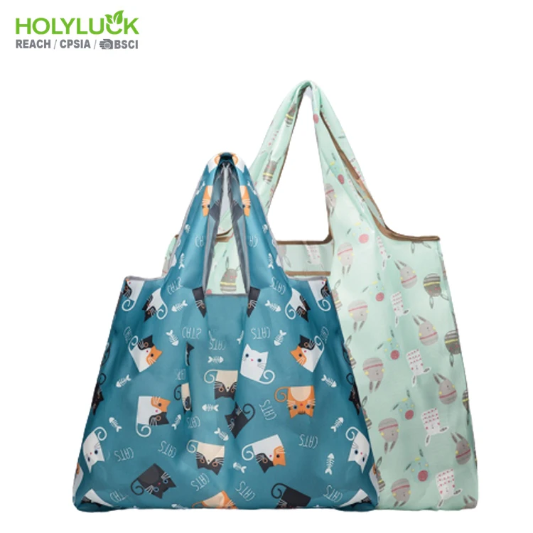 Lovely Carrot Design Recycled Polyester Shopping Bag with Foldable Function