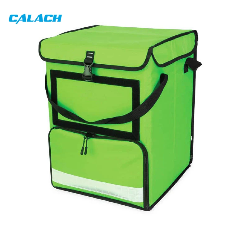 Foldable Multi Compartment Waterproof Green Foldable Food Delivery Backpack Food Delivery Motorcycle