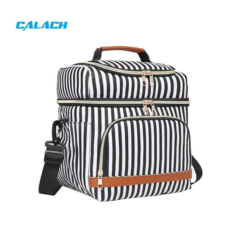 Food Insulated Lunch Bag Water Resistant Keep Cold Treats Wine Cooler Bags for Picnic Road Trip Separate