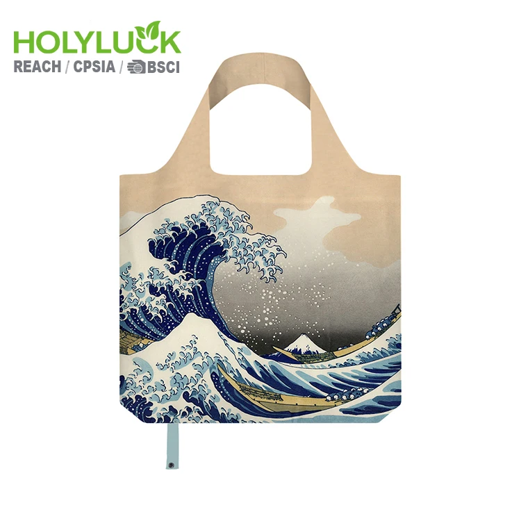 Grocery Bags Shopping Reusable Foldable Totes Bag, Eco Friendly Fabric Sturdy Washable Waterproof Polyester Fold Shopping Bag