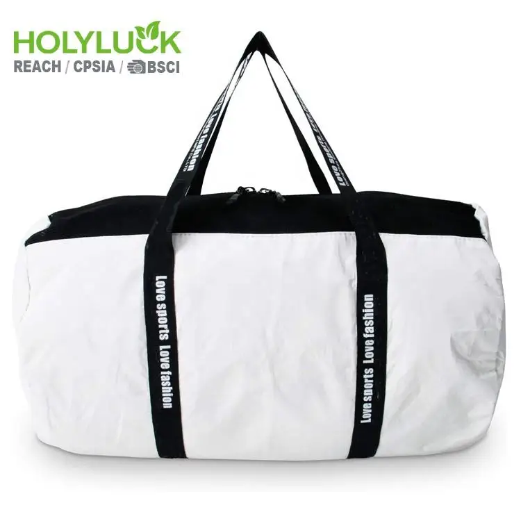 Hawaiian Print Tyvek Paper Sport Gym Tyvek Duffel Bag Resistant Waterproof UV Resistant Recyclable Custom Tyvek Duffle Bag Odm