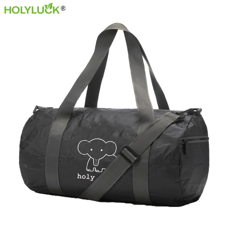 High Quality Fashion Custom Eco Smart Waterproof Mens Sports Beach Duffle Travel Black Tyvek Shoulder Bag