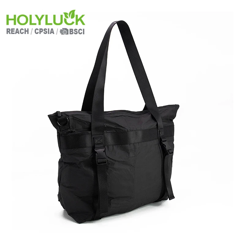 Holyluck Custom 100% Recyclable Waterproof Tyvek Paper Tote Bag 30cm X 20cm Fashion Shoulder Bag Zipper DuPont Travel Tyvek Bag