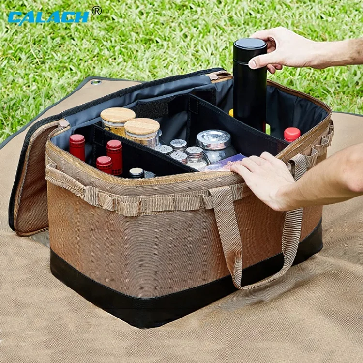 Home Food Carrier Delivery Bags Insulated Reusable Portable Grocery Storage Picnic Wine Cooler Bag for Catering Picnic Camping