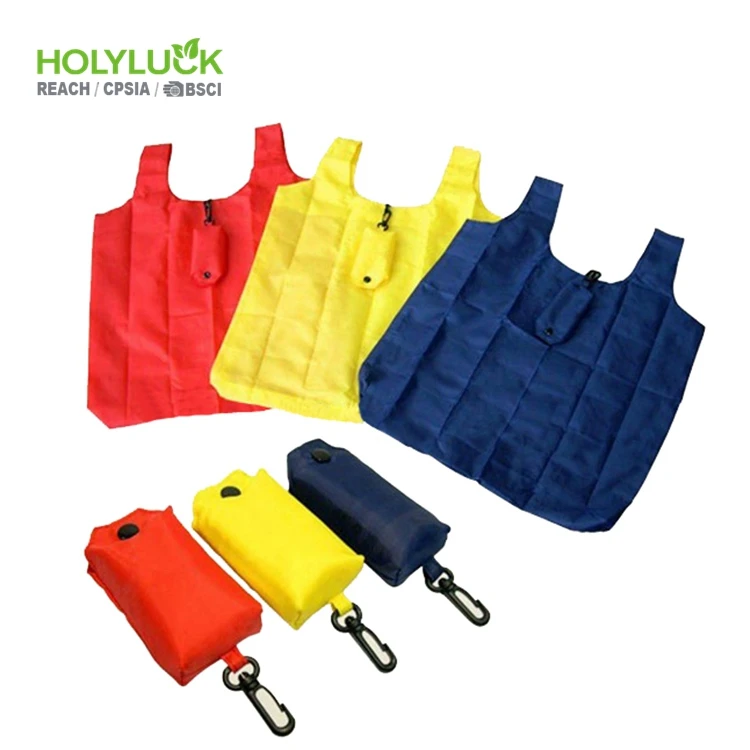 Custom Print Label Eco Recycle Sublimation Nylon Polyester Foldable Grocery Tote Bag 