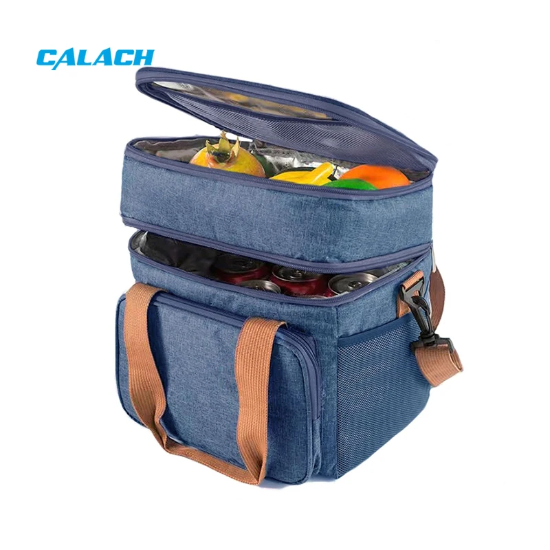 In Stock Waterproof Double Deck Insulated Cooler Bag Large Capacity Leakproof Lunch Box Breastmilk Cooler Bag