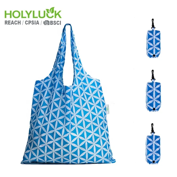 Keychain Cute Ripstop White Recycle Pretty Recycled Polyester Shopping Bag