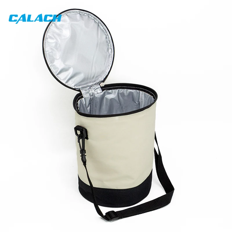 Large Capacity Round Insulated Lunch Box Bag Aluminum Foil Portable Thermal Bento Lunch Bag