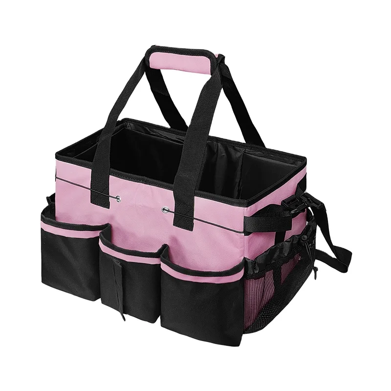 Large Handle Durable Cleaning Caddy Organizer Housekeeping Tool Tote Bag Detailed Kit for Bathroom House Cleaning