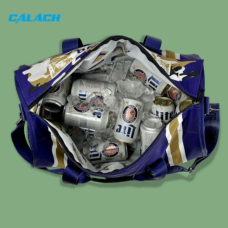 Manufacturer Customized Fitness Travel Bags High Quality Waterproof Nylon Sports Gym Soft Duffel Cooler Bags with Shoulder