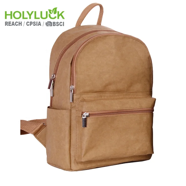 Men Women Classic Trendy Washable Kraft Paper Bags Bio Degrade Eco Friendly Packaging Kids School Bags