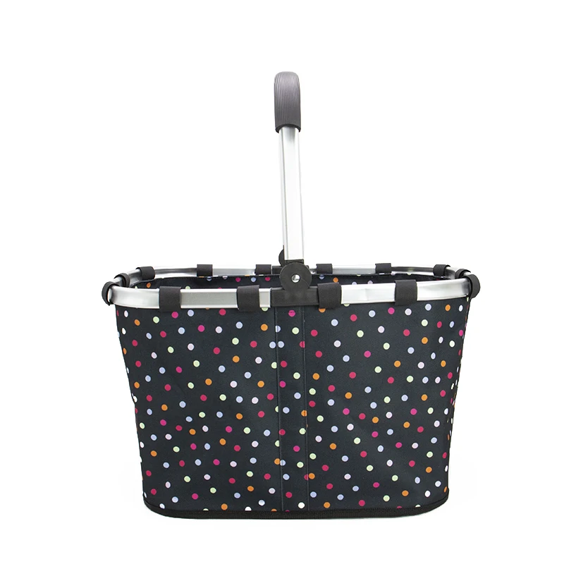 Foldable Shopping Trolley Basket Supermarket Portable Shopping Picnic Basket