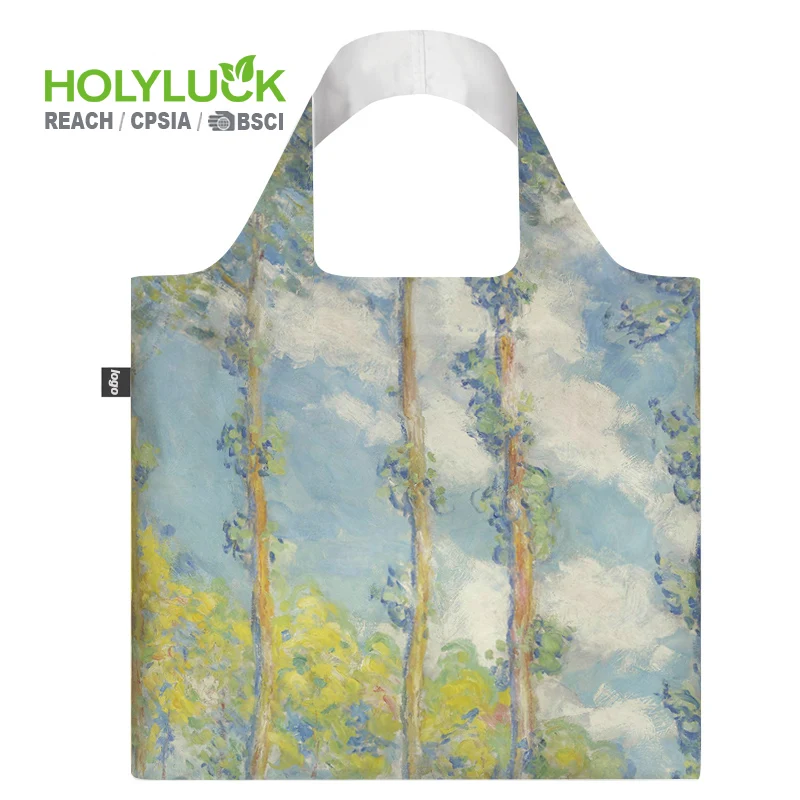 New Arrival Polyester Reusable Shopping Folding Bag Eco-friendly Custom Tote Shopping Reusable Foldable Bags