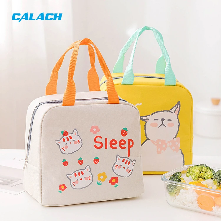 New Customised Cartoon Kids Small Insulated Lunch Bag Portable Office Food Bento Kawaii Waterproof Lunch Bag for Kids School