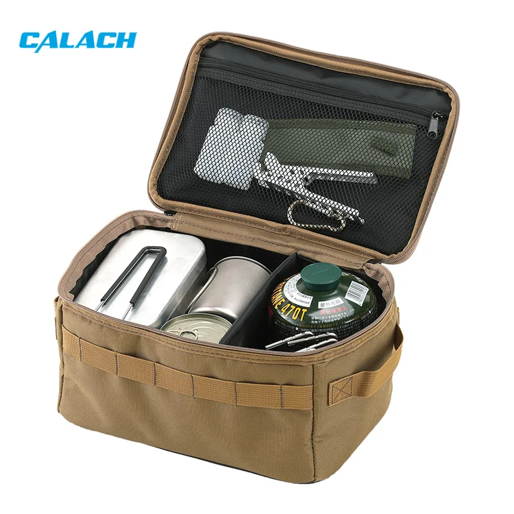 Outdoor Folding Stove Canister Pot Picnic Dividable Storage Bag Cookware Utensils Tool Organizer Portable Camping Storage Bag