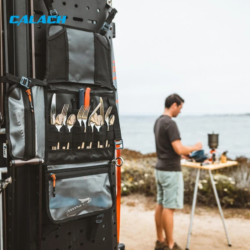 Outdoor Tableware Storage Bag Camping Picnic Cutlery Hanging Organizer Bbq Storage Pack Bag