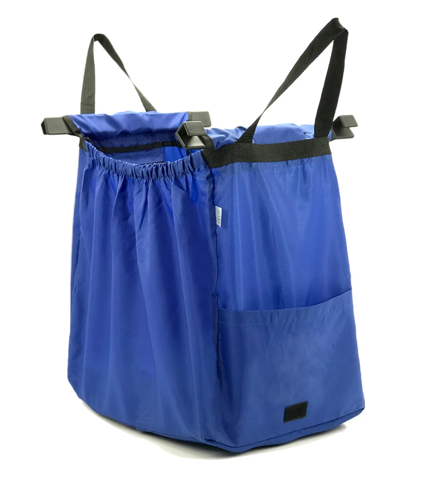 Portable Folding Supermarket Polyester Shopping Reusable Grocery Cart Bag