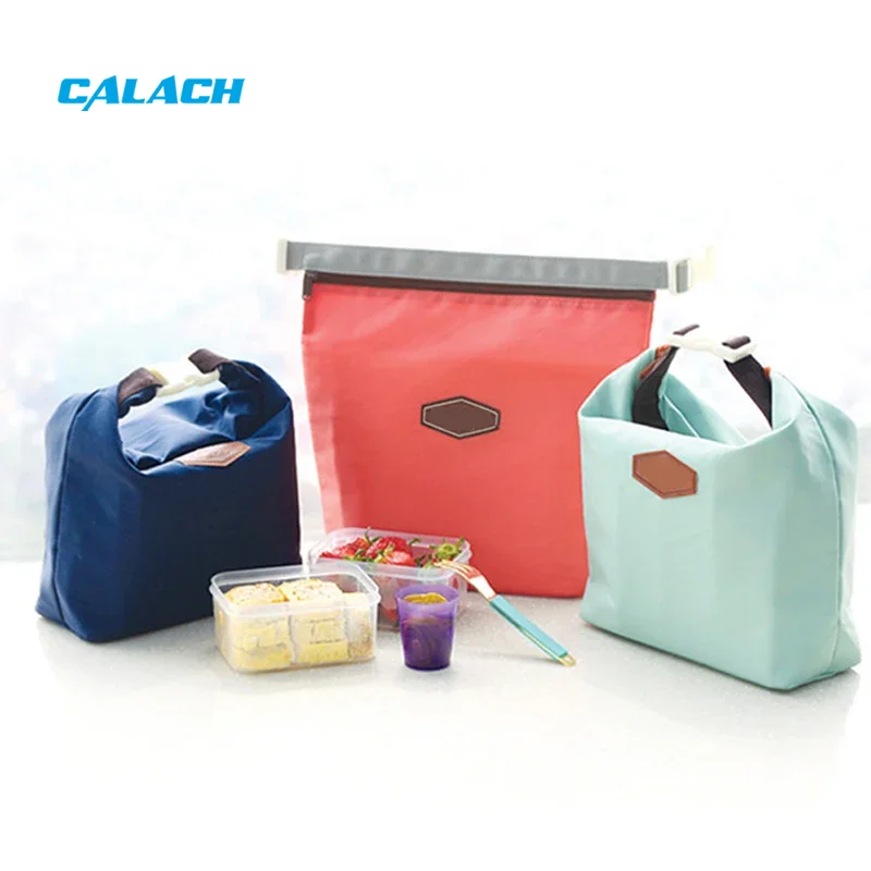 Portable Leakproof Polyester Foldable Roll Top Kids Thermal Food Bag Student Insulated Cooler Lunch Bag for Travel School