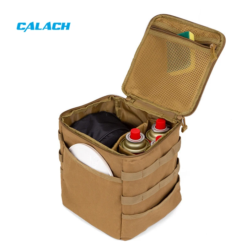 Portable Tactical Outdoor Picnic Storage Case Utility Molle Tote Bag Camping Cookware Holder Folding Truck Organizer
